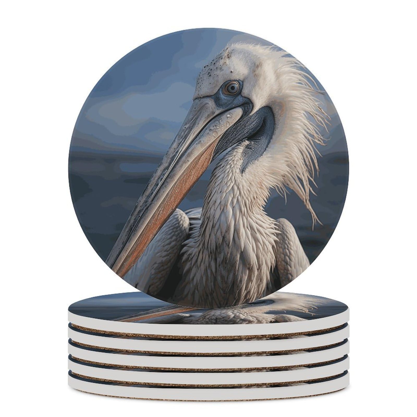 Sottobicchieri realistici con supporto per tavolino da caffè, sottobicchiere in ceramica con base in sughero, sottobicchiere in pietra in ceramica per bevande fredde o calde, 10 cm