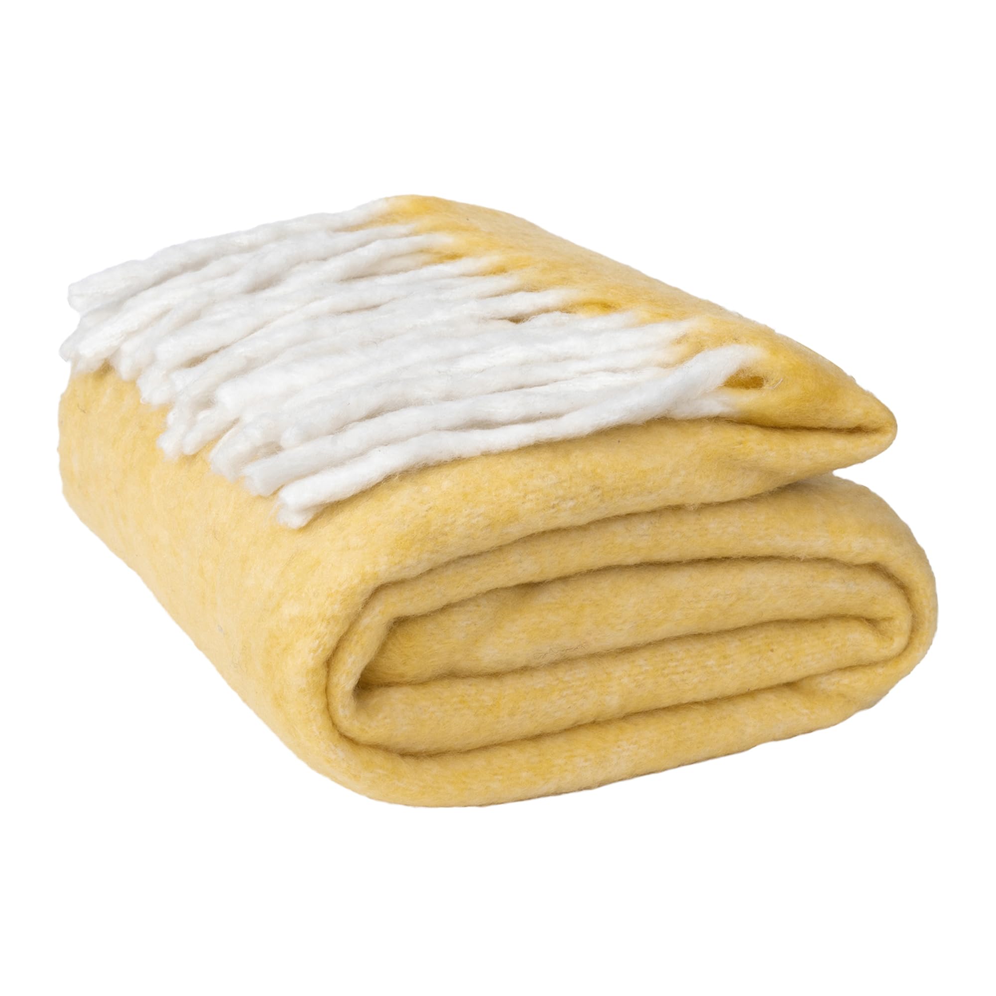 Ehc Yellow Throw Blanket Sofa, Couch Settee Throws Covers Armchair Bed Lightweight & Warm Blanket, 125 X 150 Cm,