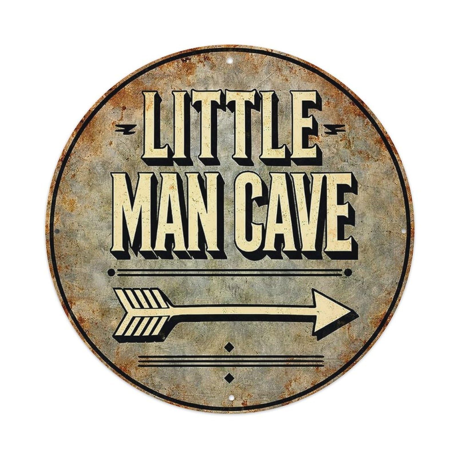 Rustic Metal Sign With Arrow Vintage Round Tin Sign Retro Metal Wall Decor Metal Poster, Home Bar Garage Cafe Wall Art Decoration 8x8Inches