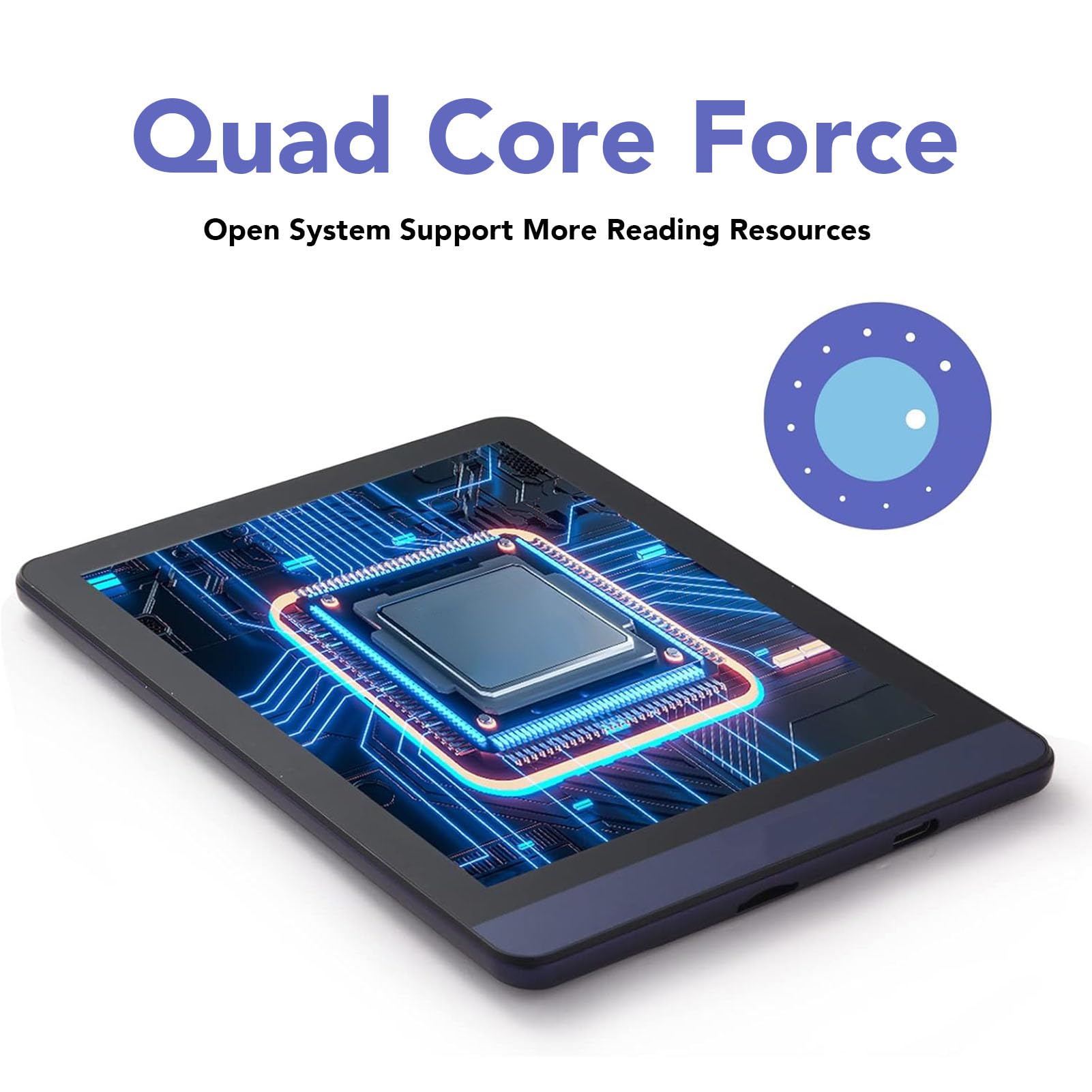 E Lettore Touchscreen, Lettore di Ebook da 6 Pooks Integrato in 3 GB di RAM 32 GB ROM, 198ppi, Leggero Leggero Regolabile E Tablet di Carta Sopport Wifi Ble, con Supporto a Slot