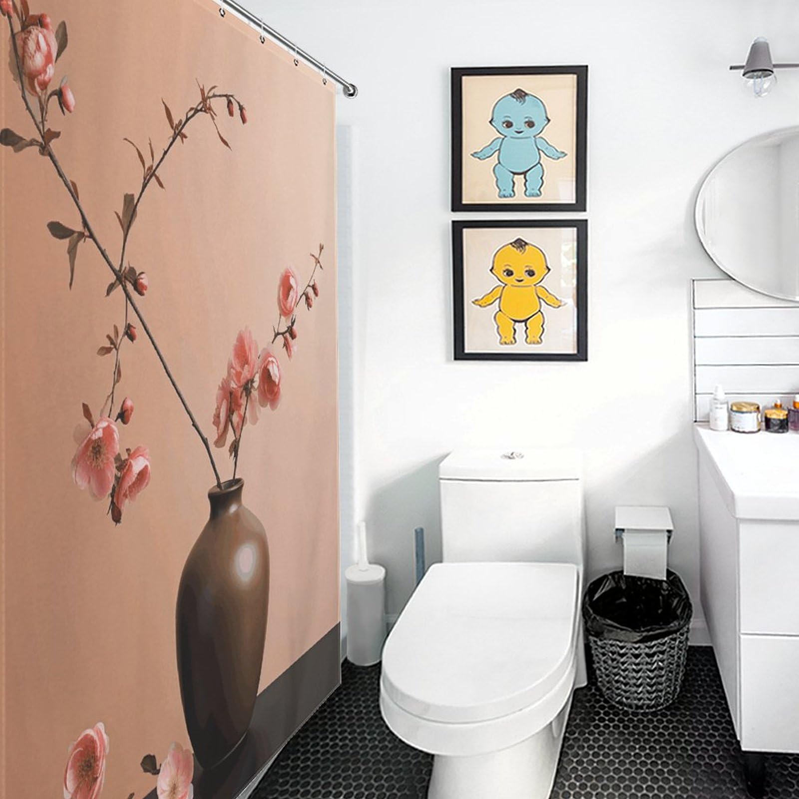 Rideau de douche imperméable pour éliminer l'humidité et embellir la salle de bain