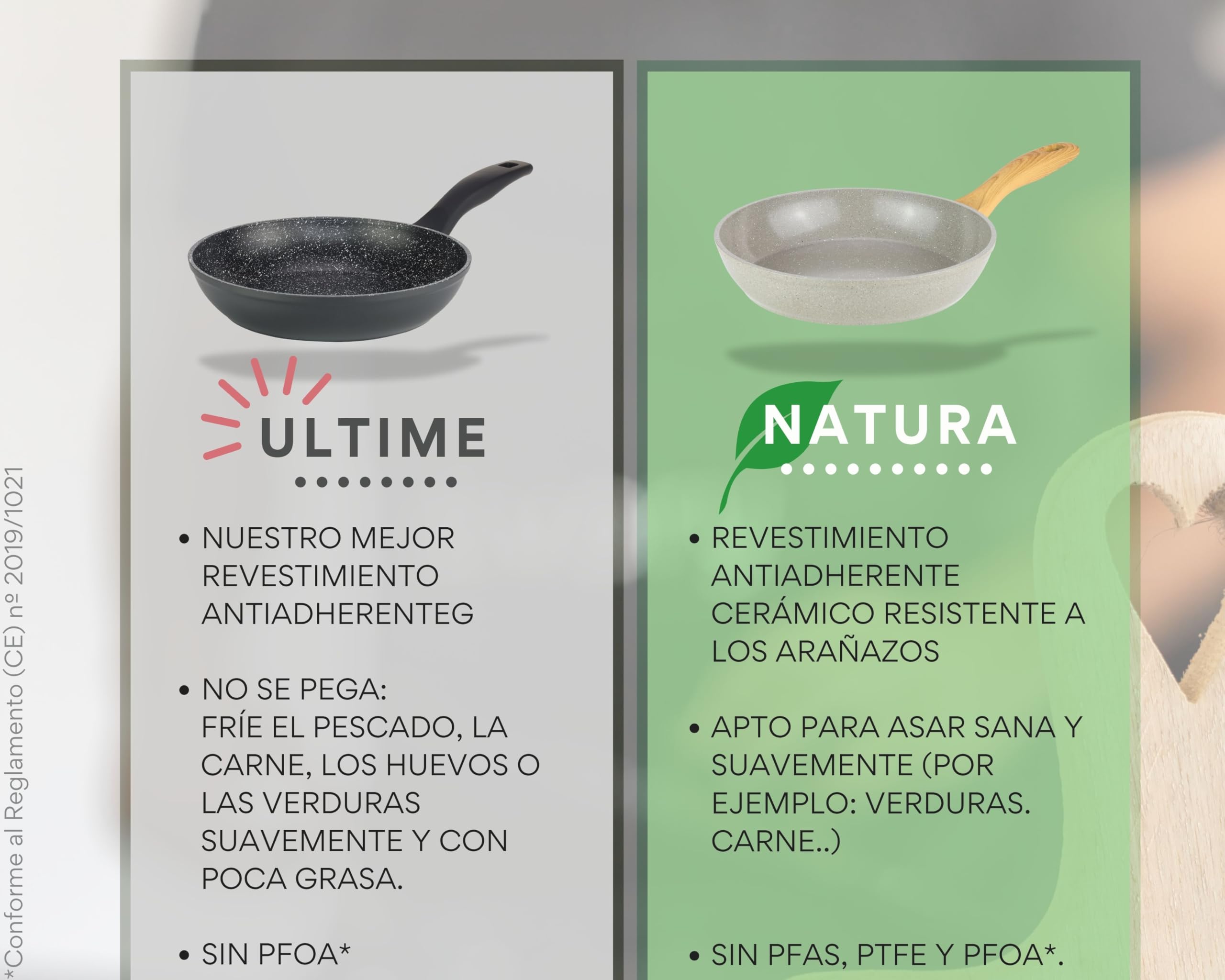 DIVORY Sartén cerámica 24cm - para placa de inducción, sin PFAS ni PTFE, con revestimiento, apta para horno y lavavajillas, (Natura, 24 cm)