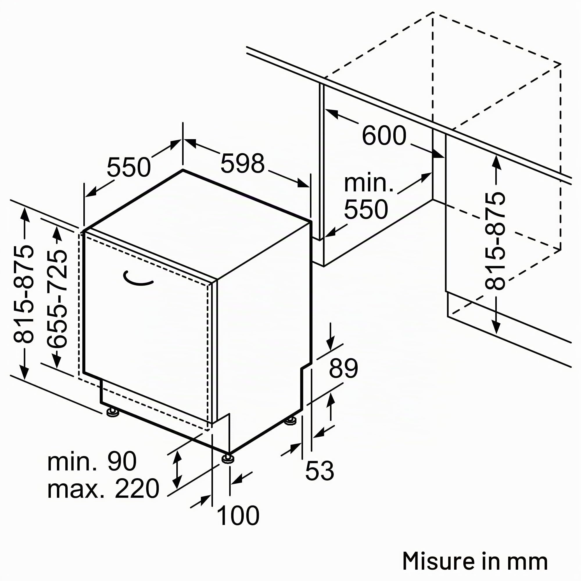 Bosch SMV6ECX93E - Serie 6 - Lavastoviglie da incasso - Home Connect - 13 posate - Silence Plus 40 dB