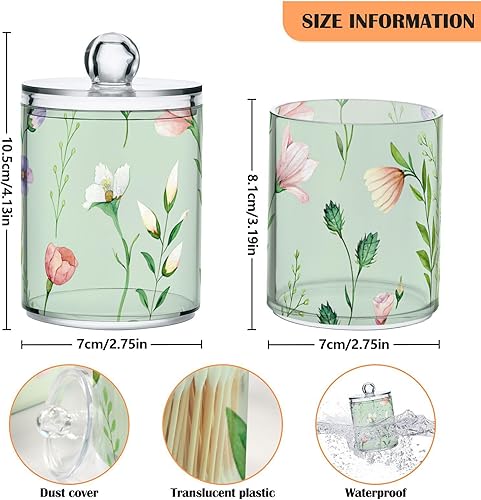 Miniatura 3 de Apothecary Tarros Organizador de almacenamiento de baño con tapa, recipiente de almacenamiento de 14 onzas, tarro de plástico transparente de la