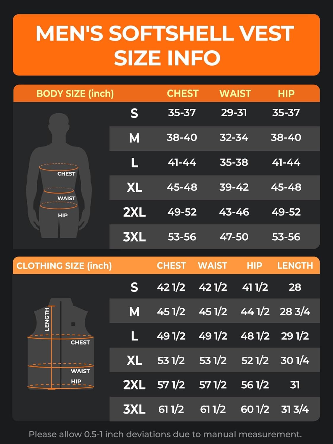 ORORO Men's Heated Softshell Vest with USB-C Rechargeable Battery, Soft Shell Heated Golf Vest for Men - Image 8