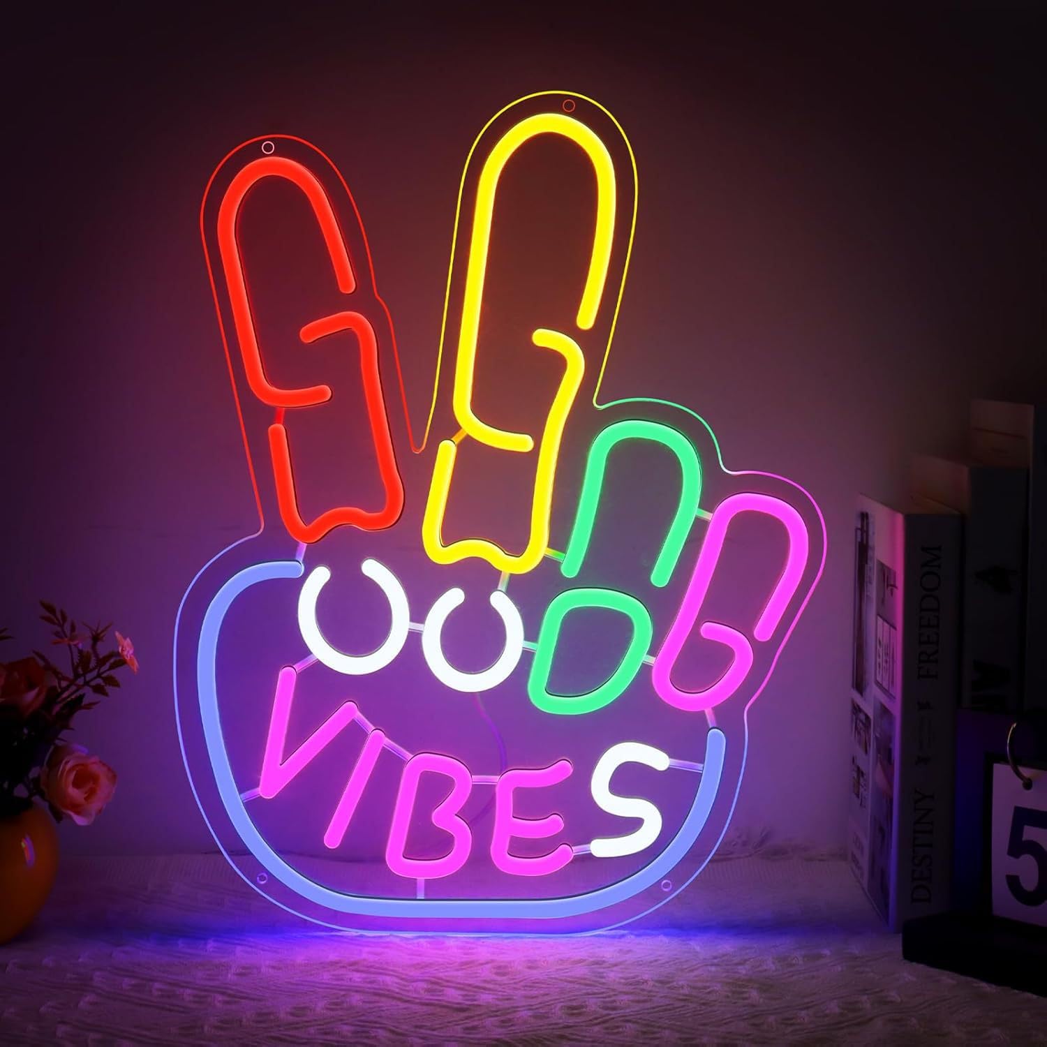 LED Neon Signs Lips Mountain Beauties Back Neon Signs Acrylic LED Lights with Hanging Chain Light Up Sign for Wall Decor Bedroom Decorations Home Weeding Party Decor 5V USB Operated Dimmable