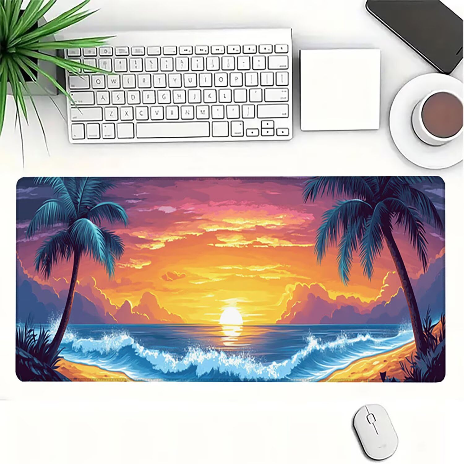 Lejnlnng Podkładka pod mysz do gier XXL, 120 x 60 cm, na plażę, wodoodporna podkładka pod mysz XL Codzienna ekspansja, antypoślizgowa gumowa podkładka pod mysz z przeszytymi krawędziami JL-7367