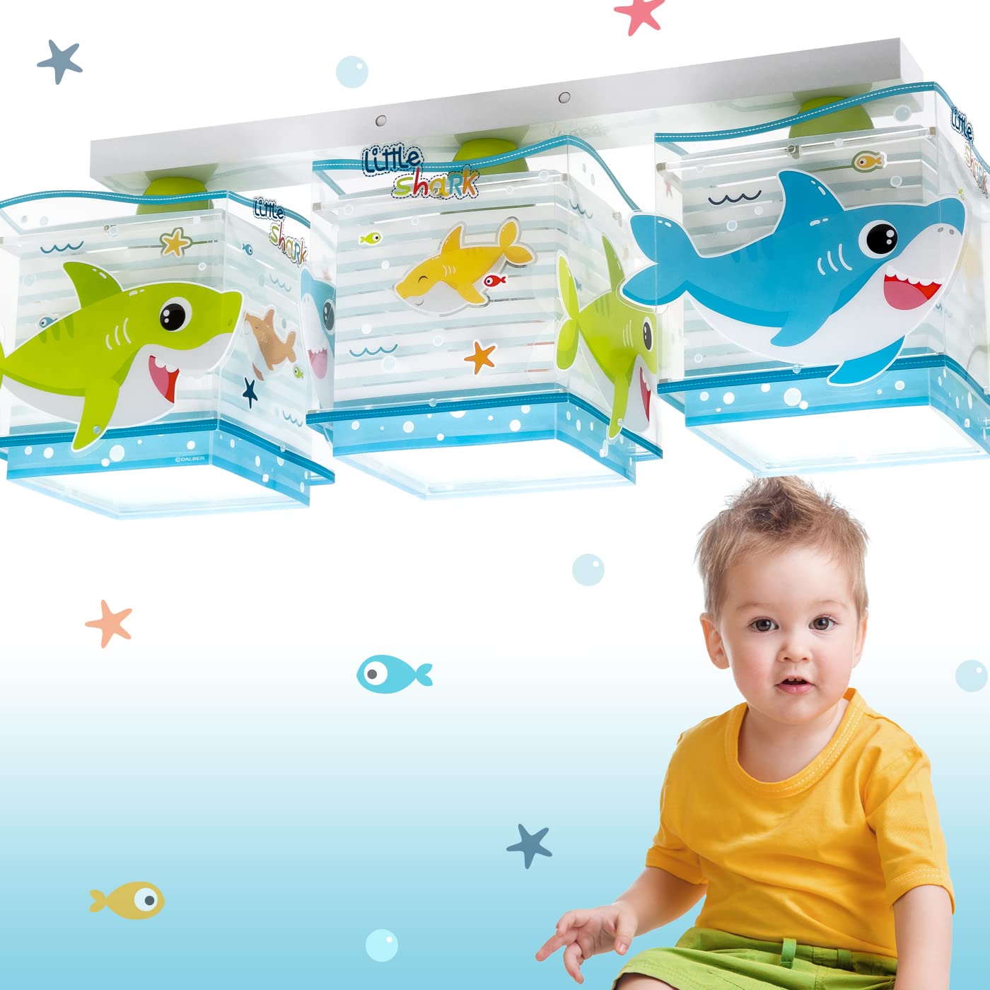 Tafellamp Kinderkamer Dieren Dalber Kinder Tafellamp Little Shark – Schattige Haaienlamp Voor Op De Kinderkamer Of Bureau Little Shark Haaientafellamp