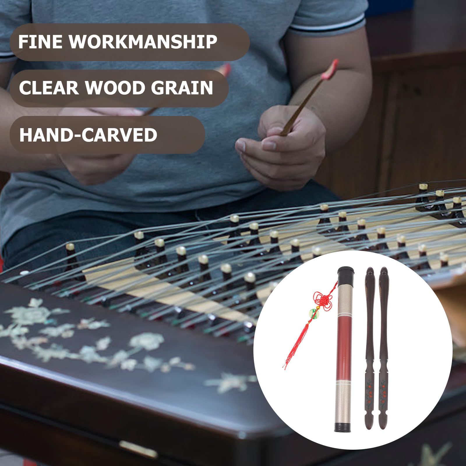 Toyvian Martellare in Ebano per Dulcimer a Forma di Uccellino, Set Efficiente e Liscio con Secchio, Accessori Professionali per Pratica di Dulcimer Nero