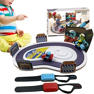 Wireless Motion-Sensing Racing Game - Two-Player Interactive Track Board | 17.72x10.63-inch ABS Wireless Racing Board Game Features A Rechargeable Battery And Two-player Battle Mode | For Parent-child
