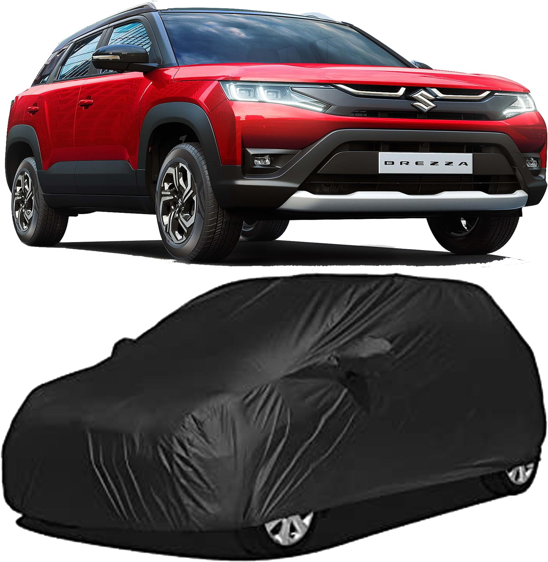 Waterproof Car Body Cover Compatible with Maruti Suzuki New Brezza 2026-2025 | All-Weather Protection from Rain, Snow, Harmful Sun Rays, Dust & Scratches | Premium Breathable & Durable