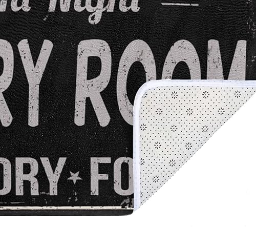 Miniatura 6 de Alfombra rústica para lavandería, antideslizante, lavable a máquina, decoración de lavandería para cocina, baño, baño, color negro (40 x 20 pulgadas)