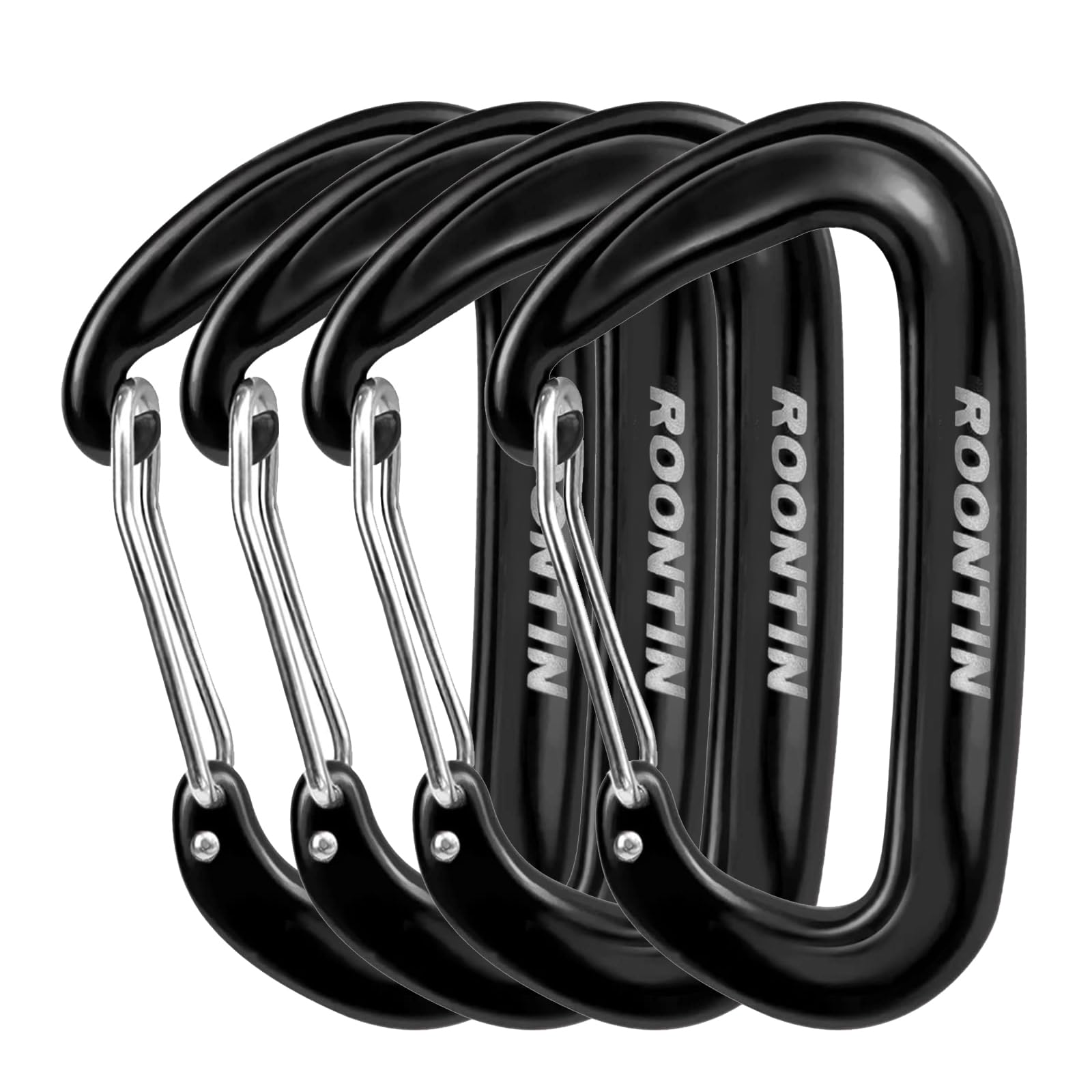 4 Pack Carabiner Clip - 12KN (2697 lbs) Heavy Duty Carabiner Clips for Camping, Hiking, Gym & Outdoor Gear, Small Carabiners for Dog Leash and Harness