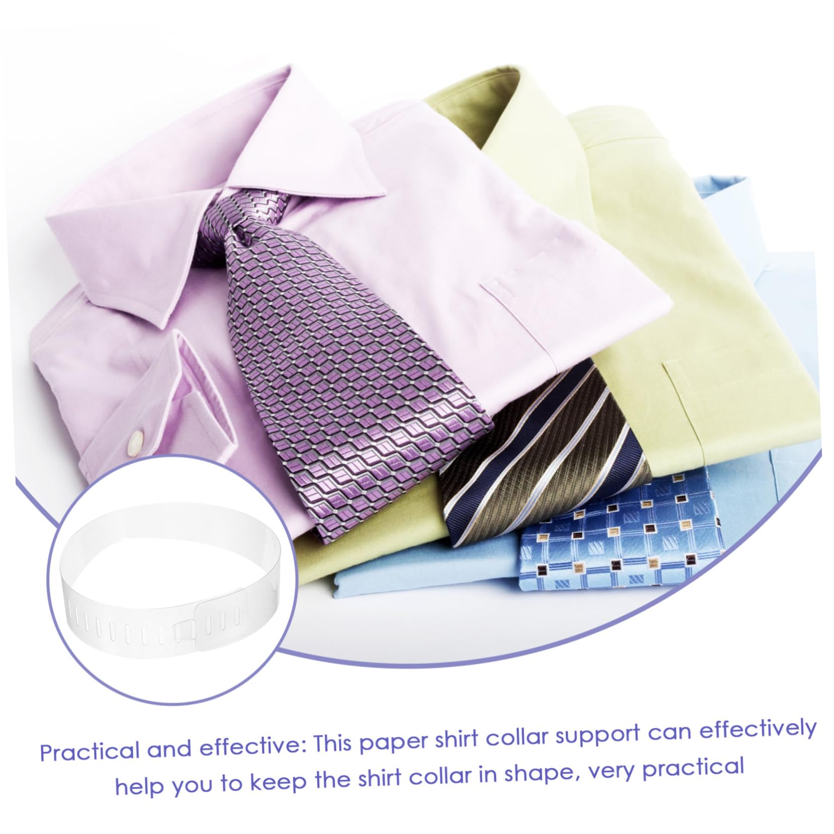 100piezas Collar De Pvc Transparente Soporte De Cuello De Camisa Para Hombre De Insertos De Cuello De Camisa Suministros