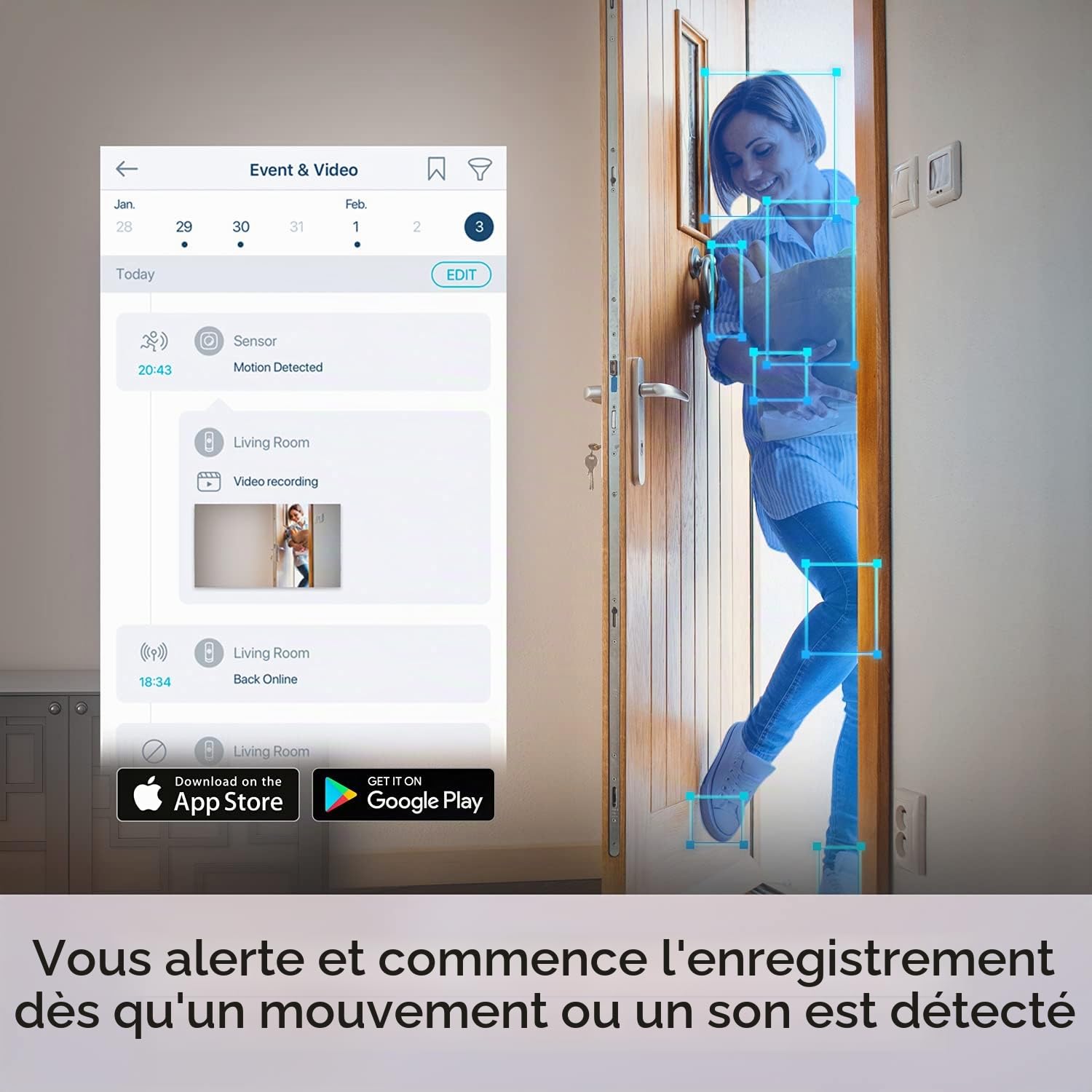 D-Link DCS-6100LH Caméra Wi-Fi compacte Full HD mydlink ™ avec vision nocturne, détection de mouvement / son, enregistrement vidéo d'application / cloud, ONVIF, Alexa, assistant Google, WPA3
