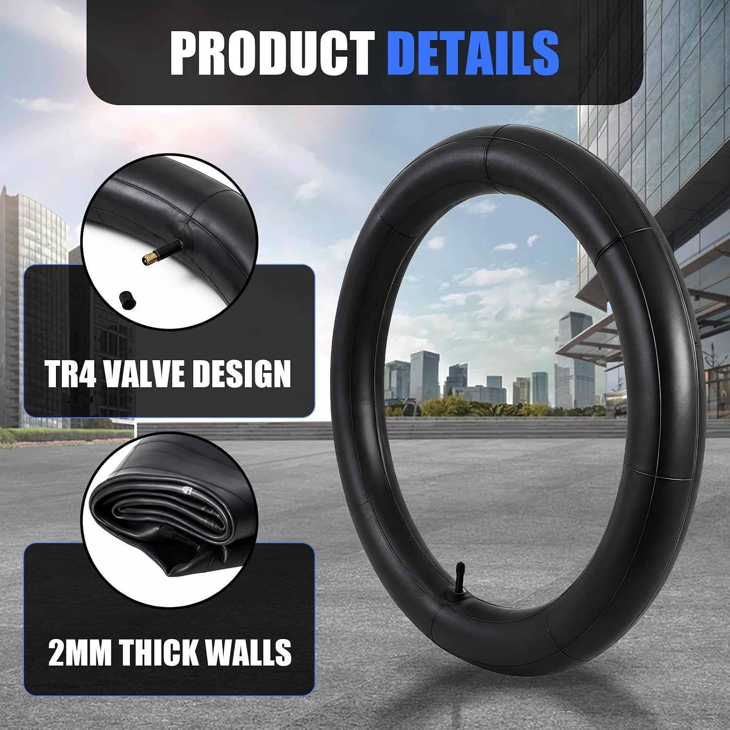 EBike 20x4.0 Inner Tube Heavy Duty Compatible Fit for Ridstar Q20/Q20 Pro Lite Macfox X1S X2 Super73 S1 S2 R Z1 ZX TST R002 R002S, Universal Front/Rear Inner Tube for Most EBike