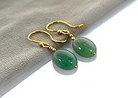 Vista 2 de Pendiente Cabujón Oval Oro