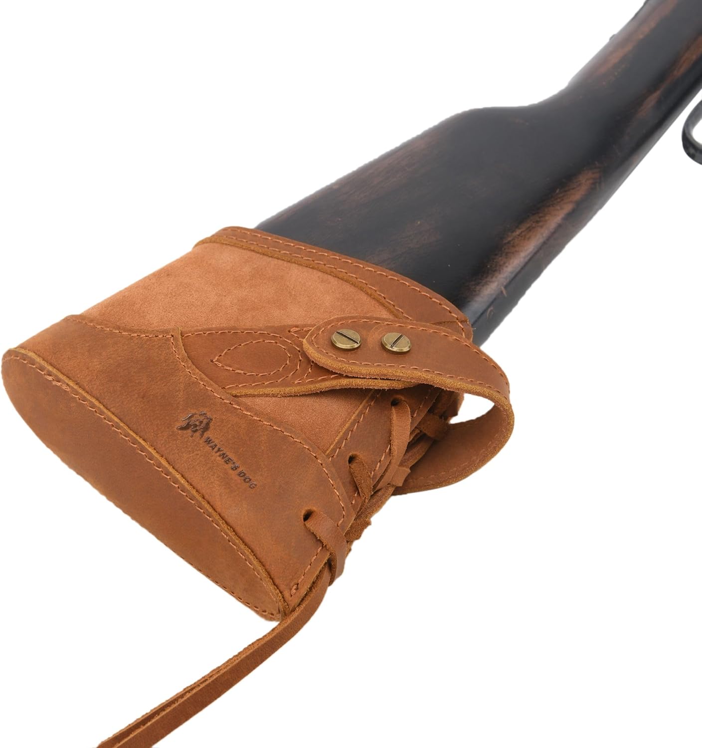 WAYNE'S DOG Recoil Pads with Lace Up Leather Slip, Gun Extension Universal Fit for Rifles, Shotguns, Shoulder Protective Buttstock