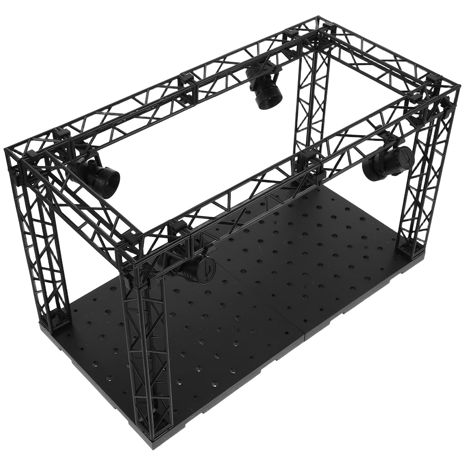 EXCEART Vitrina para Figuras de Colección Iluminación Colorida y Resistente al Polvo, Hecha de Plástico Negro, Adecuado para Exhibir en Escritorio o Dormitorio