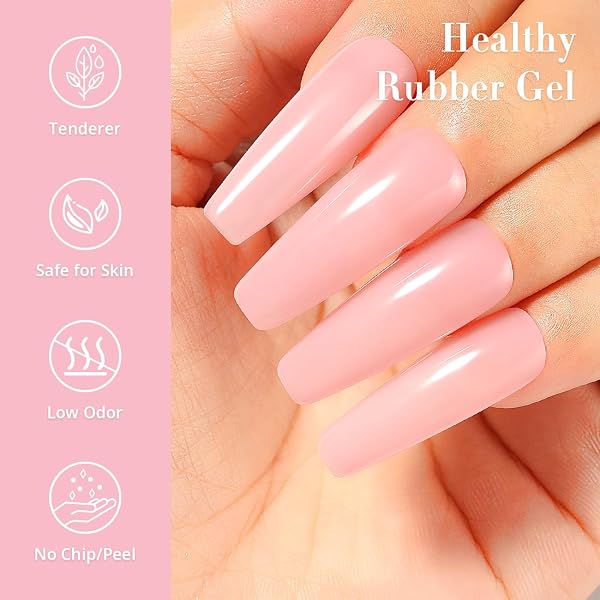 Nicedeco Base Rubber para Uñas Esmaltes Semipermanentes en Gel Base de Caucho UV/LED Soak-Off Colores Vibrantes y Duraderos 15ML 22 - 3
