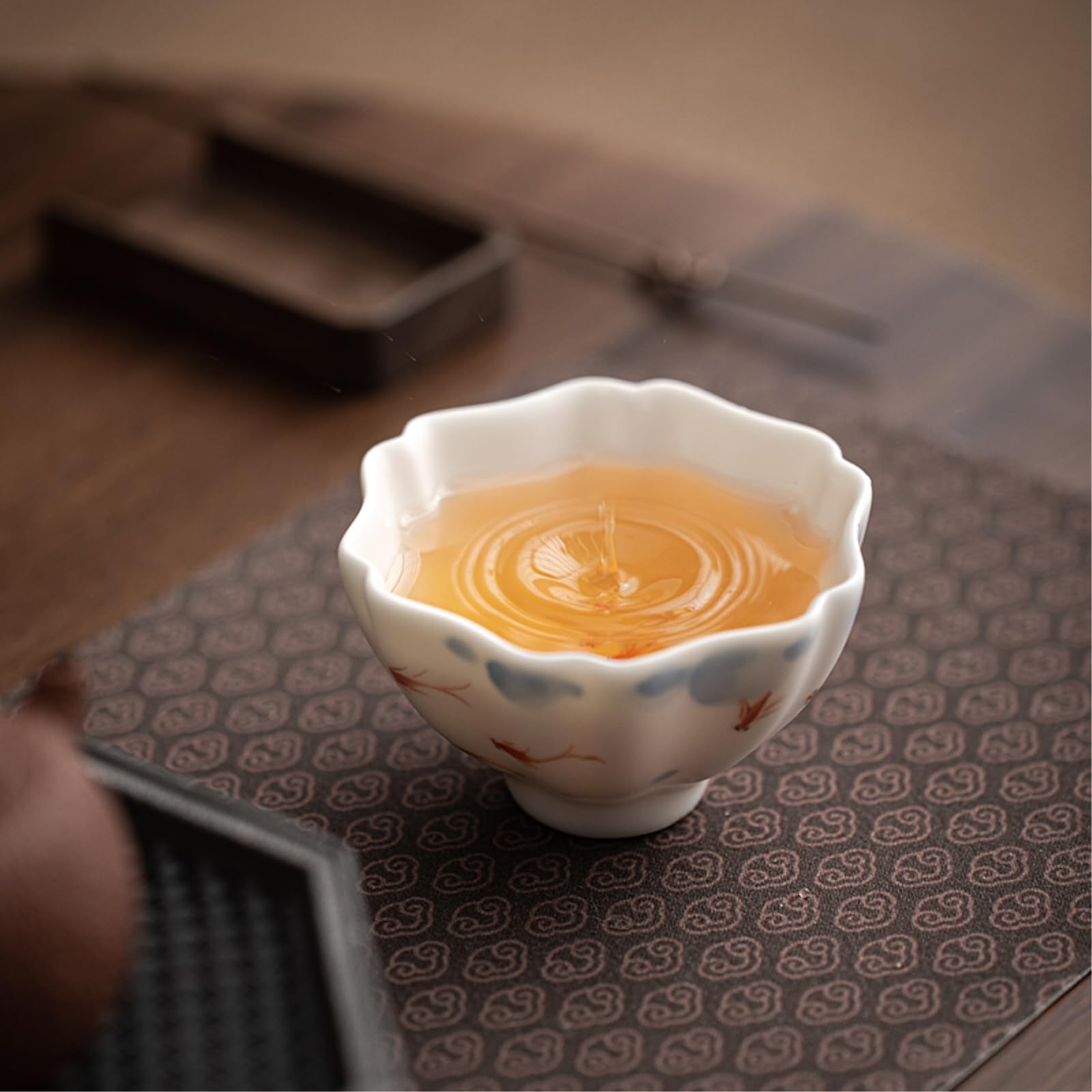 Ceramiczne Ruyao ręcznie malowane kubki do picia herbaty domowy wykwintny zestaw do herbaty Kung Fu - kubek 75 ml - pudełko