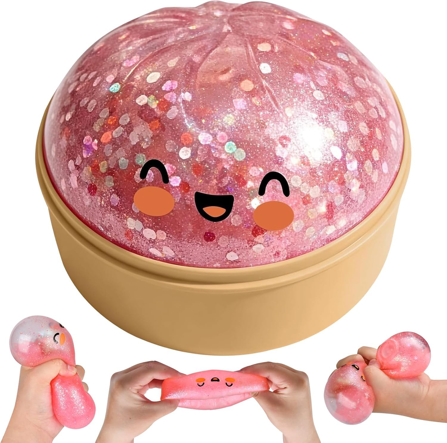 Glitter Dumpling Squishy, Dumplings Squishy Mystery Box, Stressball Fidget Toys, Sensorik Anti Stress Spielzeug Squishies für Kinder Erwachsene Autismus Stressabbau Geschenke - 2