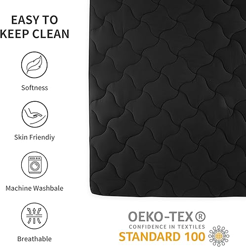 Miniatura 6 de Sleep Zone - Cubrecolchón refrescante tamaño individual, acolchado, lavable a máquina, relleno alternativo suave y esponjoso, bolsillo profundo de 8