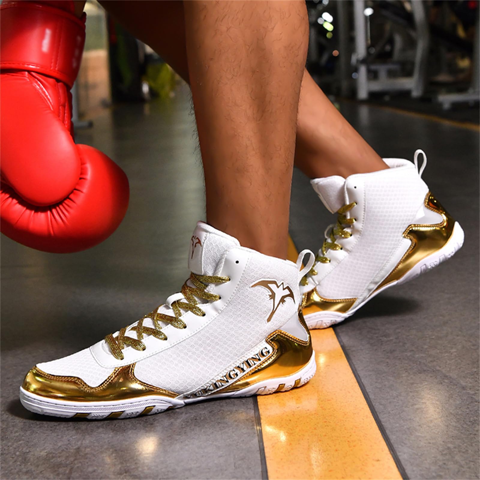 Zapatillas Lucha Libre Purpurina Hombre Botas Boxeo Artes Marciales