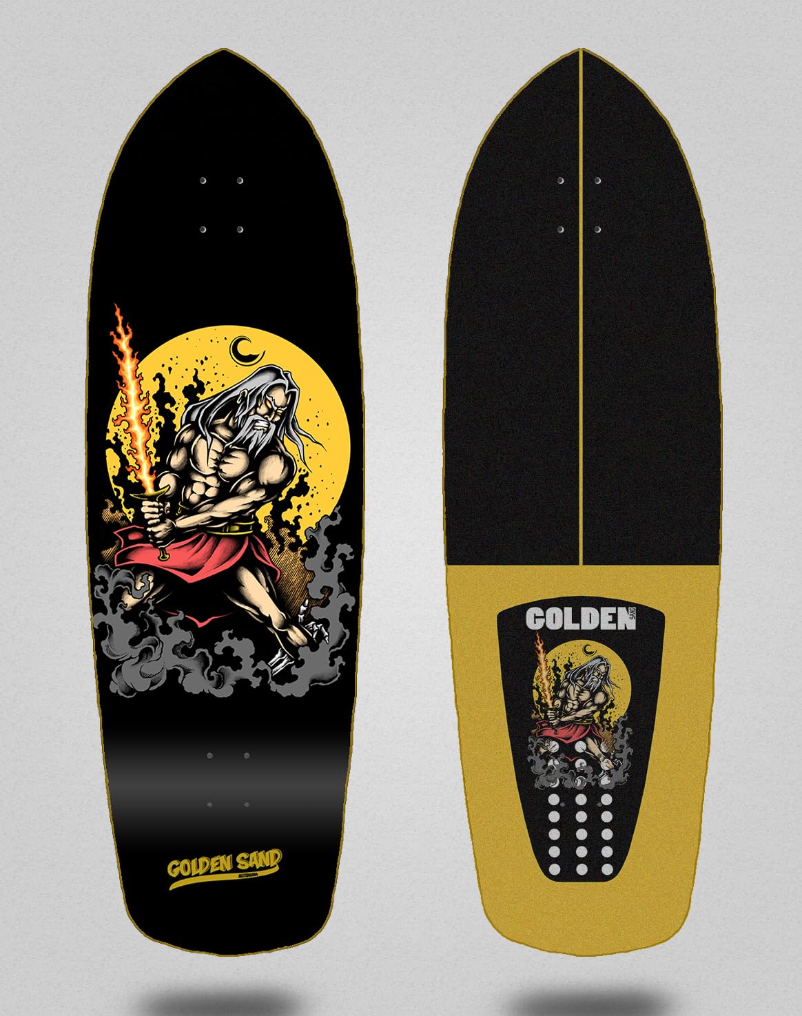 Golden Sand surfskate Deck Tabla monopatin Skate Skateboard - God Power 34
