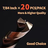 Vista 10 de Broca de cobalto de 3/16 pulgadas, brocas de metal HSS M35 para acero, acero inoxidable, hierro fundido, plástico duro y madera (20 unidades)