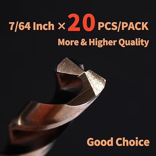 Miniatura 10 de Broca de cobalto de 14 pulgadas, brocas de metal HSS M35 para acero, acero inoxidable, hierro fundido, plástico duro y madera (15 unidades)