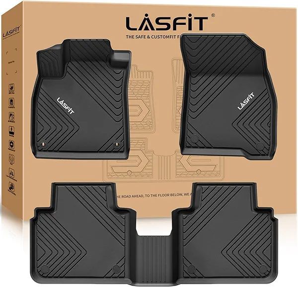 LASFIT Floor Mats for Honda Accord Sedan 2023 2024 2025 2026 (Gasoline & Hybrid), All Weather TPE Car Floor Liners,1st & 2nd Row, Black