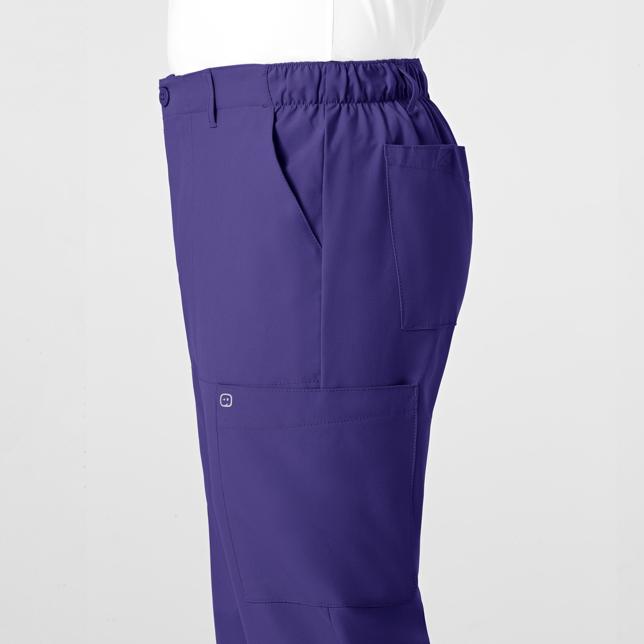 Men's Flat Front Cargo Scrub Pant, Grape, 3XL TAL