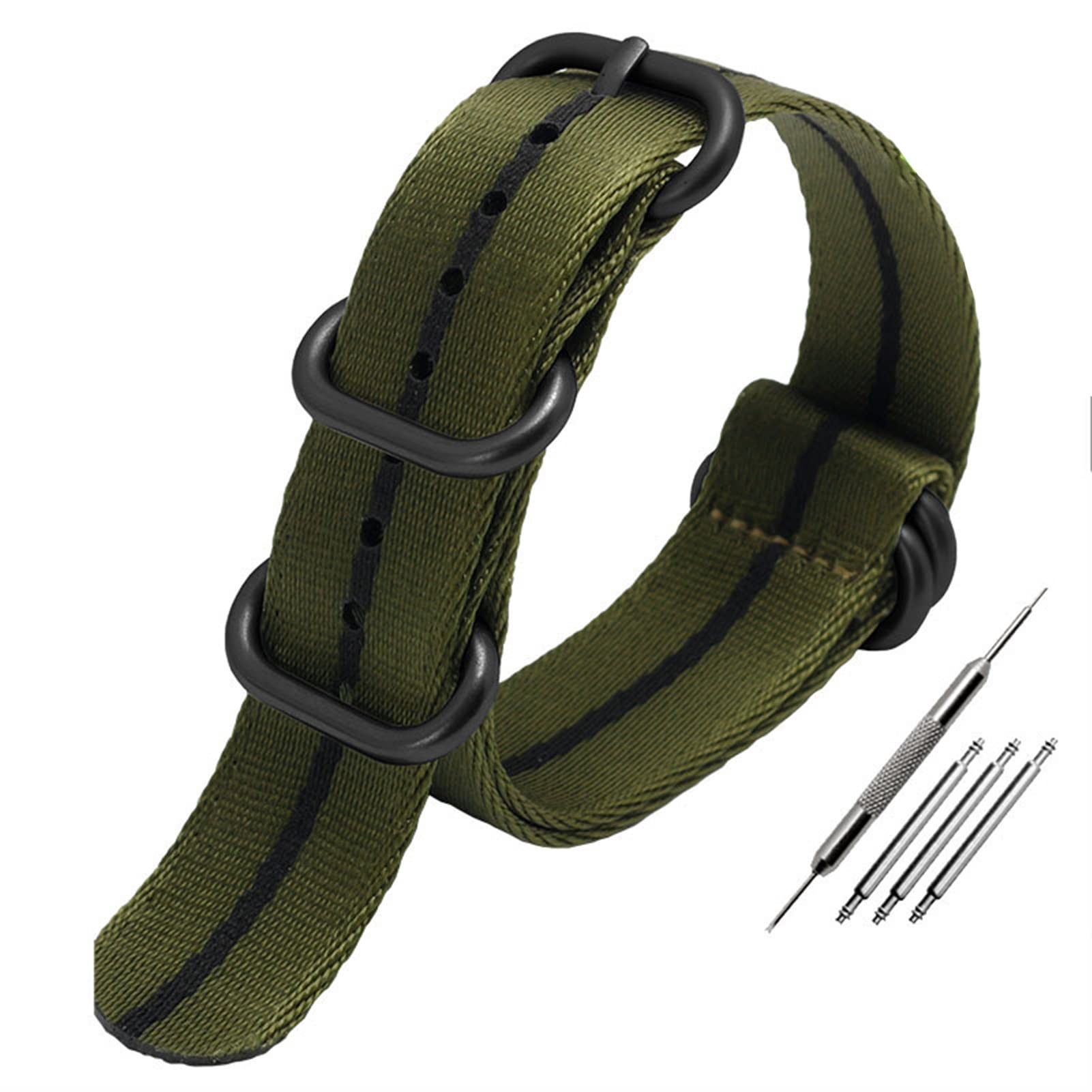 Correa de nylon OTAN premium acabado satinado pulsera de lona 20mm con hebilla A9