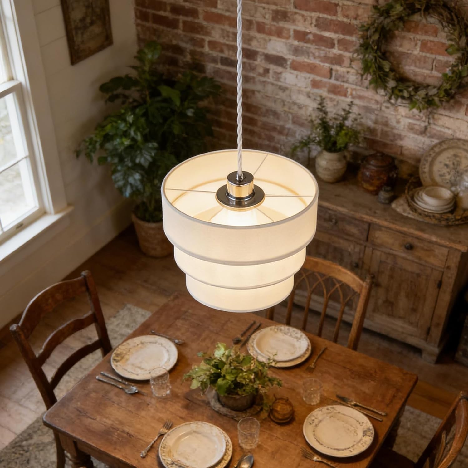 13.4'' 3-Tier White Drum Large lamp Shade for 1-5/8 Inch Fitter E26 Base, lamp Shades for Chandelier/Pendant Lights/Hanging Lamp/arc Floor lamp/arc Table lamp