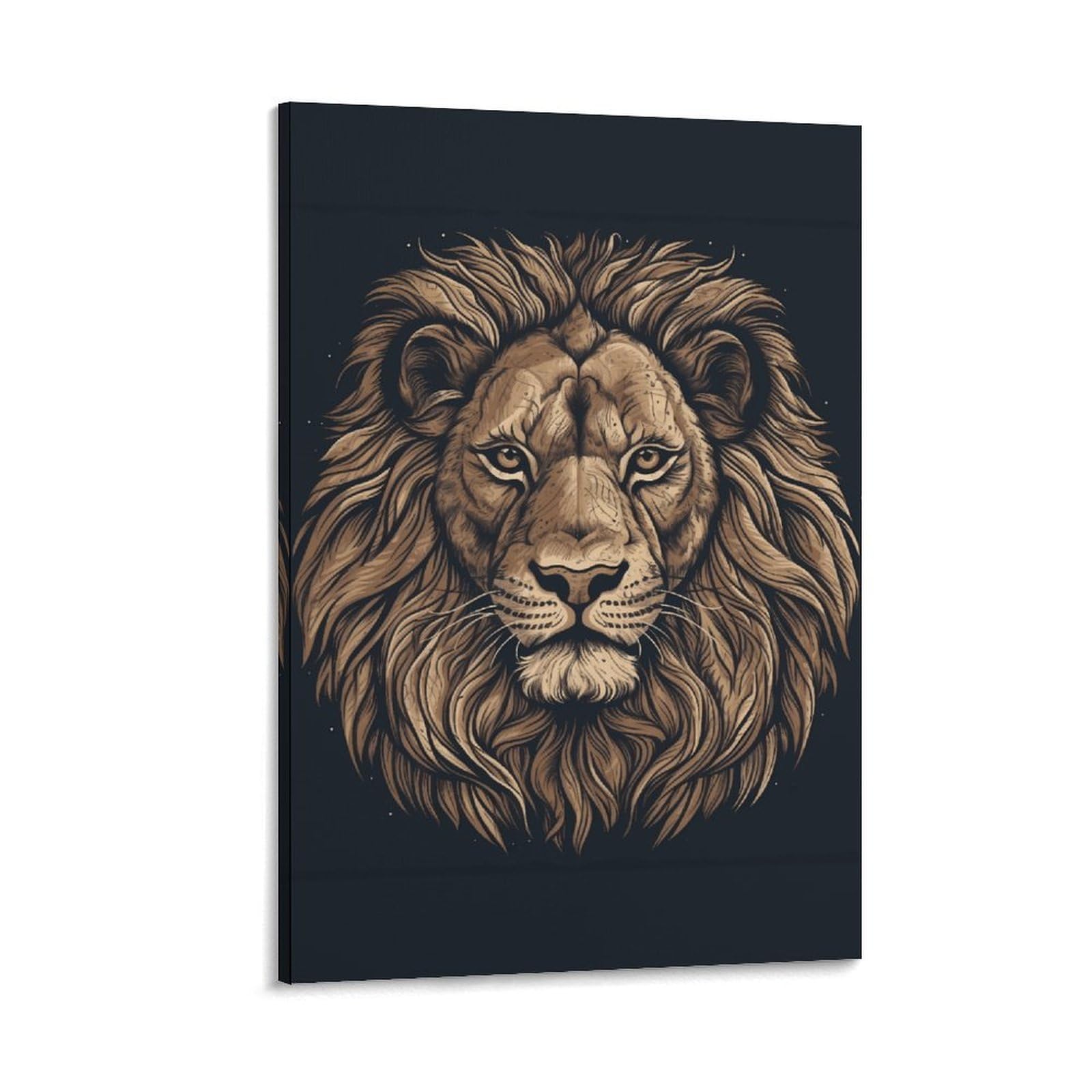 Canvas Wall Art for Living Room 16"x24" Modern Artwork Painting Pictures Hanging Canvas Prints Cartoon Lion Aesthetic Wall Art for Bedroom Bathroom Office Wall Art Print Decor Cartoon Lion Canvas Wal