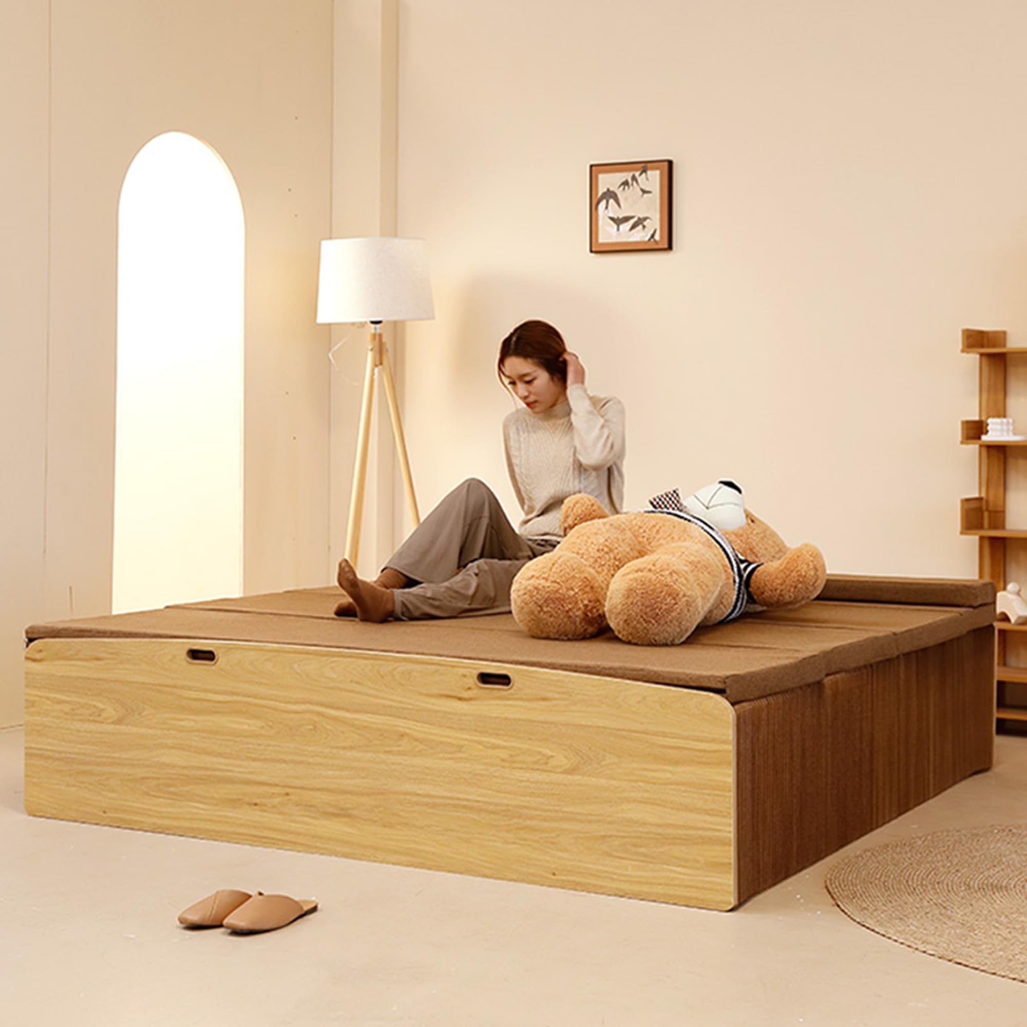 【未使用】ih paper 折り畳み可能 ペーパーベッド シングル ソファ ih paper製 コンパクトに折り畳み可能な、ソファにも変形する