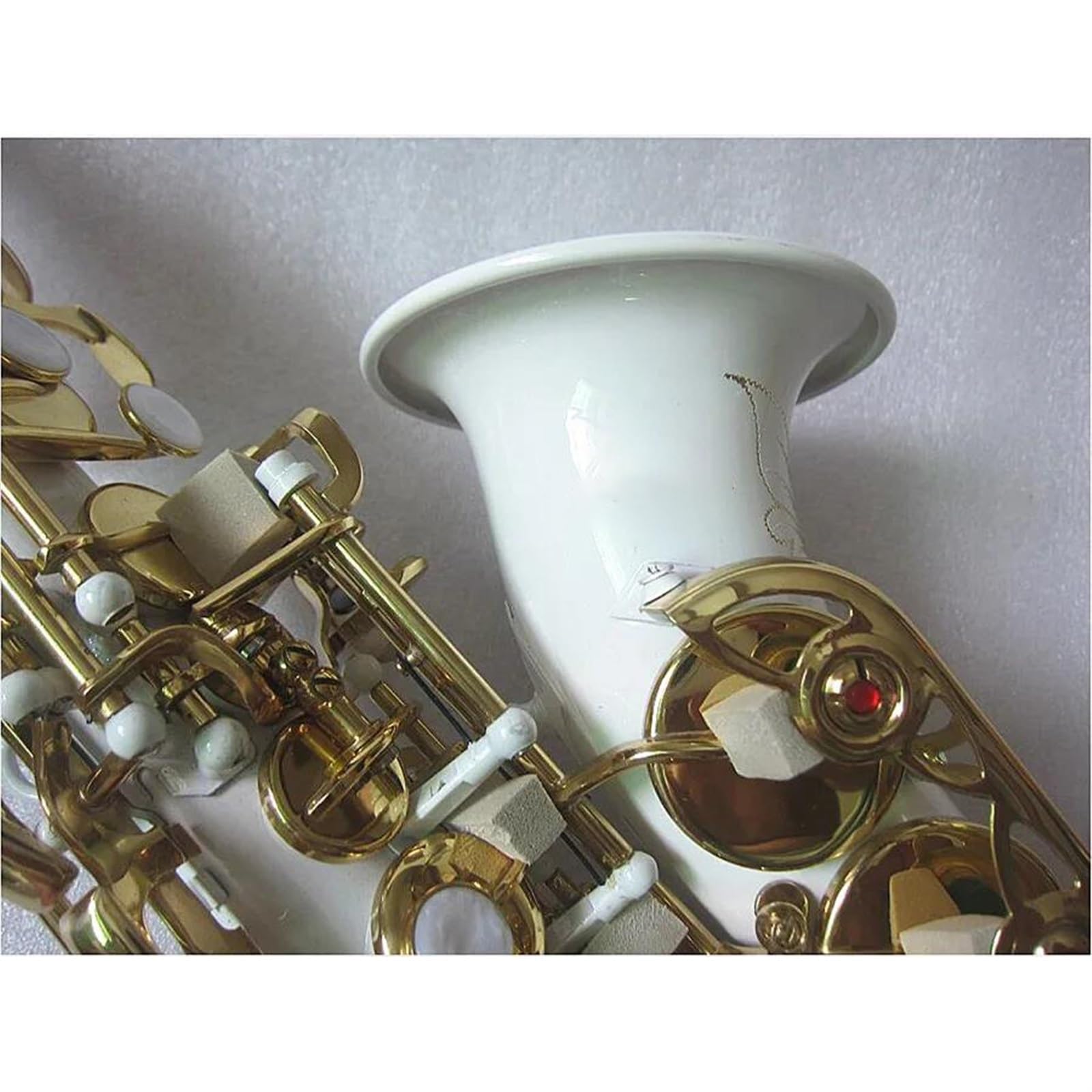 Professionale Sassofono Sassofono Soprano Curvo Sax Bianco Strumento Musicale Bocchino Prestazioni Professionali
