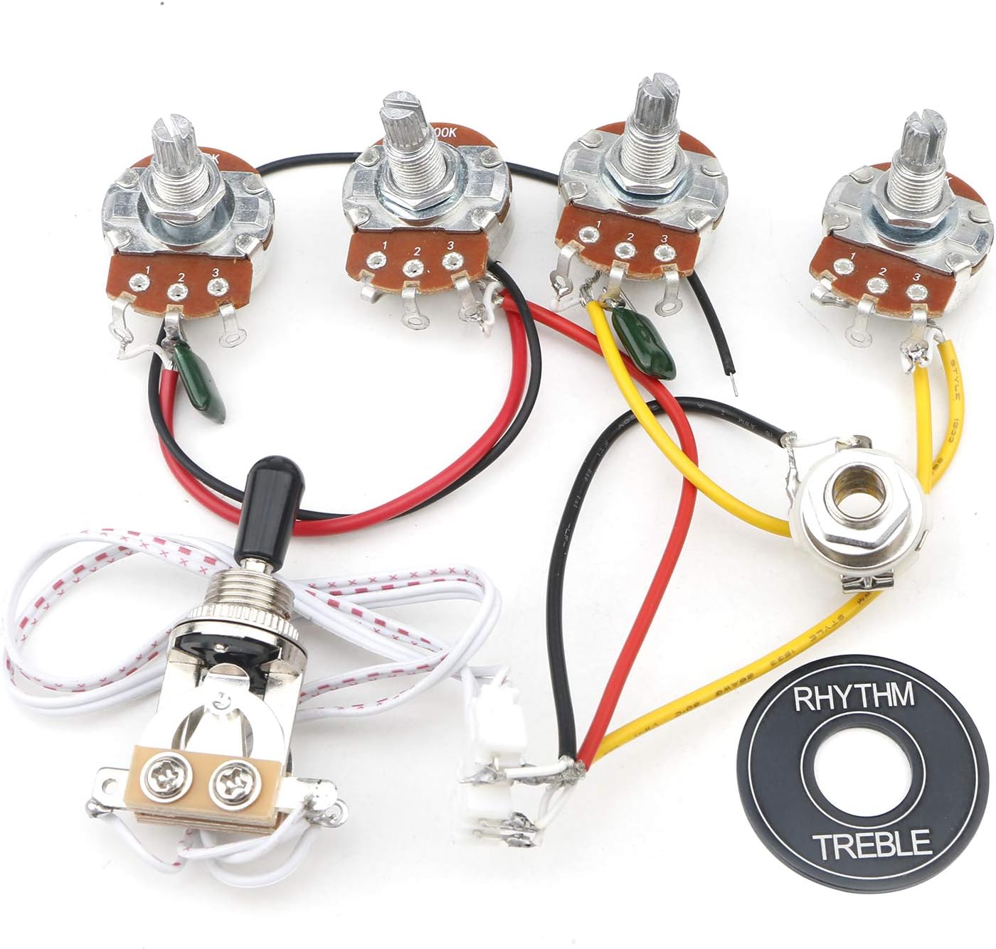 Unxuey Electric Guitar Wiring Harness Kit LP 2V 2T 3 Way Toggle Switch