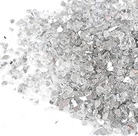 Vista 3 de Grava de vidrio reflectante de alto brillo, gemas de fuego, gotas de fuego, piedras de cristal de fuego, piedras para chimenea, pecera, acuario