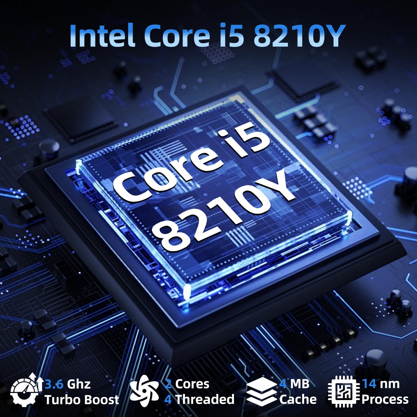16 Pouces Ordinateur Portable, Core i5 8210Y Processeur 16Go RAM 512 Go SSD, PC Portable écran 1920 x 1200 IPS, RJ45, USB 3.0, HDMI, BT 5.0, Laptop Pavé Numérique Rétroéclairé
