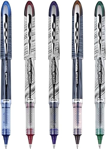Miniatura 6 de uniball Vision Needle - Bolígrafos de punta fina de 0.028 in, surtidos, 8 unidades y Vision Elite - Bolígrafo roller, colores surtidos, paquete de 8
