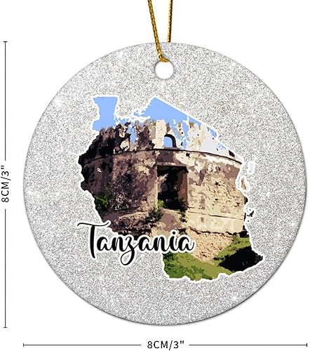 Vista 12 de Christmas Round Ornament South Africa Lands Ceramic Keepsake Visitor Souvenir 3 Inch with Gold String Hometown City Pride Home Decorations Christmas
