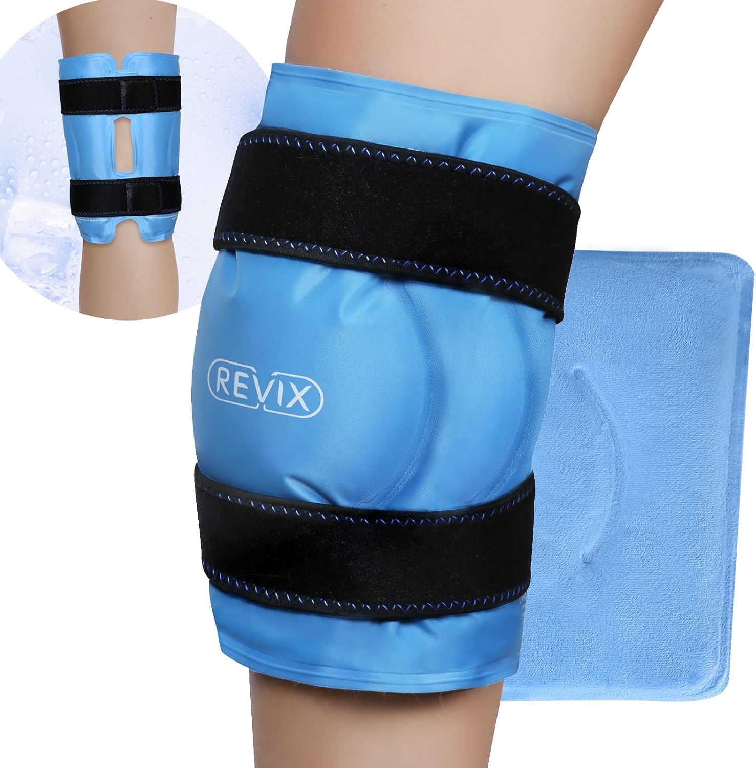 REVIX XL Wrap Around Ice Pack for Knee Injuries Reusable, Flexible Gel