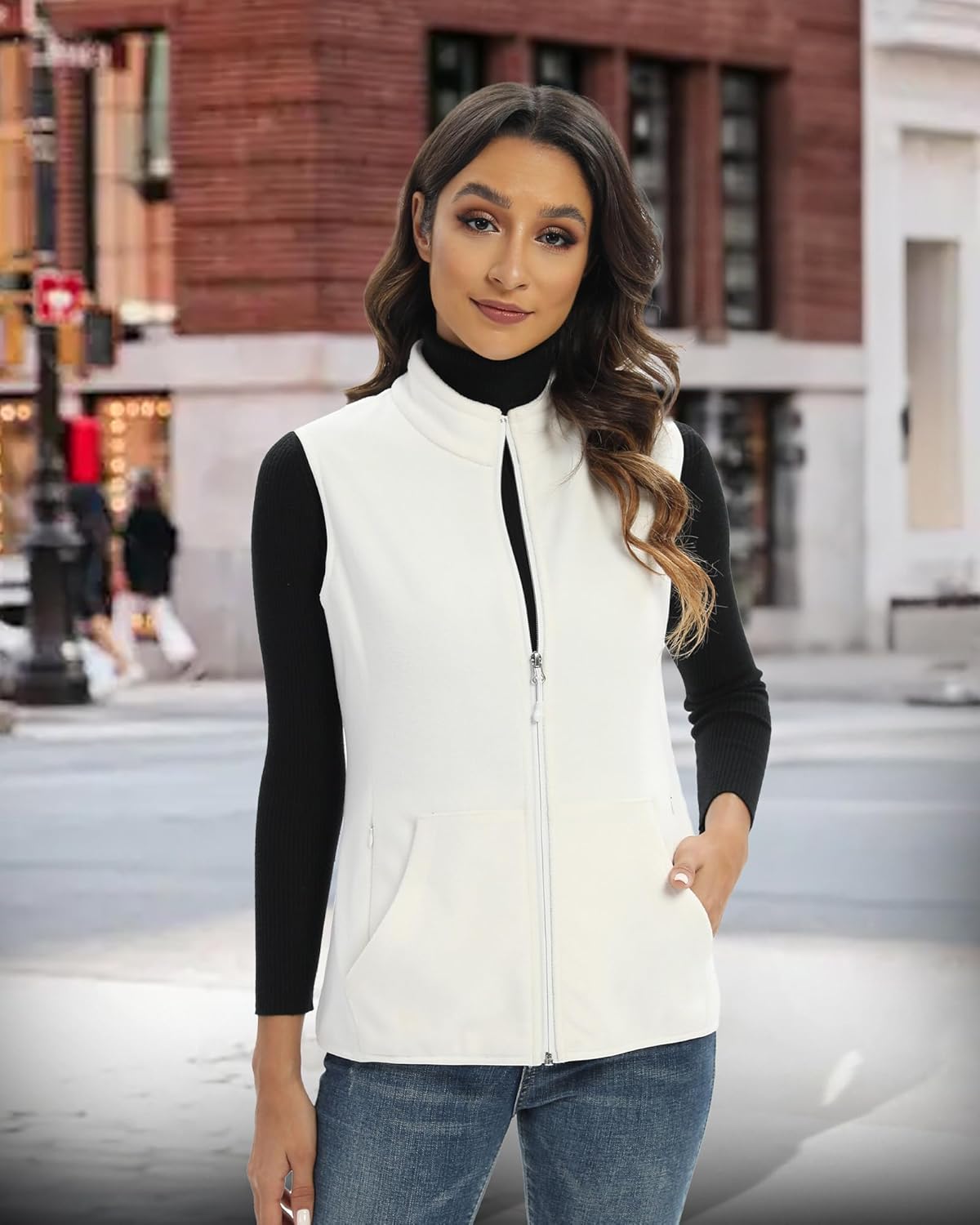 Argstar Women's Fleece Vest, Sleeveless, 6 Pockets, Lightweight, Casual, for Daily Life and Outdoor Activities - Image 2