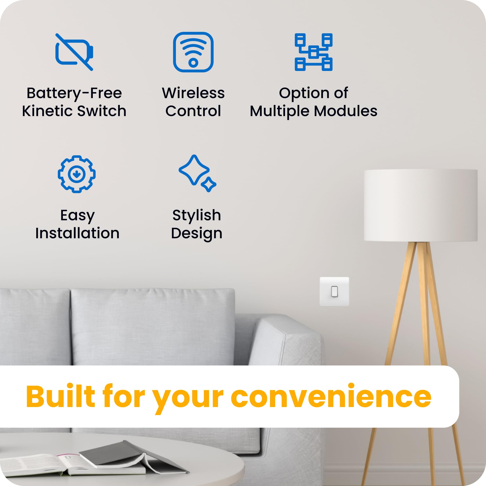 Kinetic grid-compatible Smart Switch and Smart Switch Module with Wifi kit, White, Kit: 1-pack switch and receiver with Wifi - Image 4