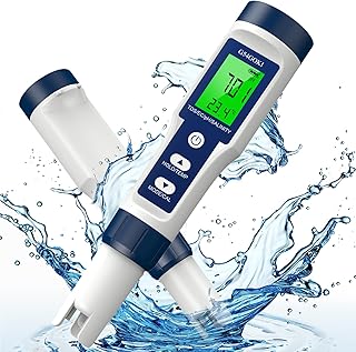 5 in 1 TDS Meter PH Tester, 0.01 High Accuracy Digital PH Meter for Water, PH/TDS/EC/Salt/Temp Tester, PPM Meter Water Tester for Drinking Water, Hydroponics, Plants, Aquarium and Pool