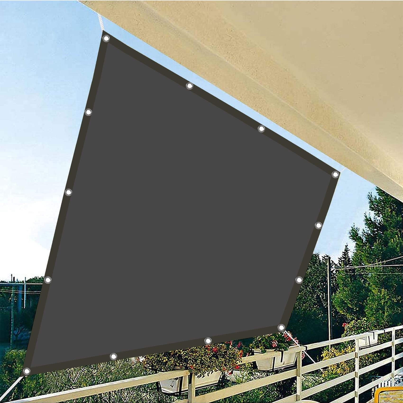 Filet de balcon et voile d'ombrage 1.2 x 3.8 m pour jardin et camping