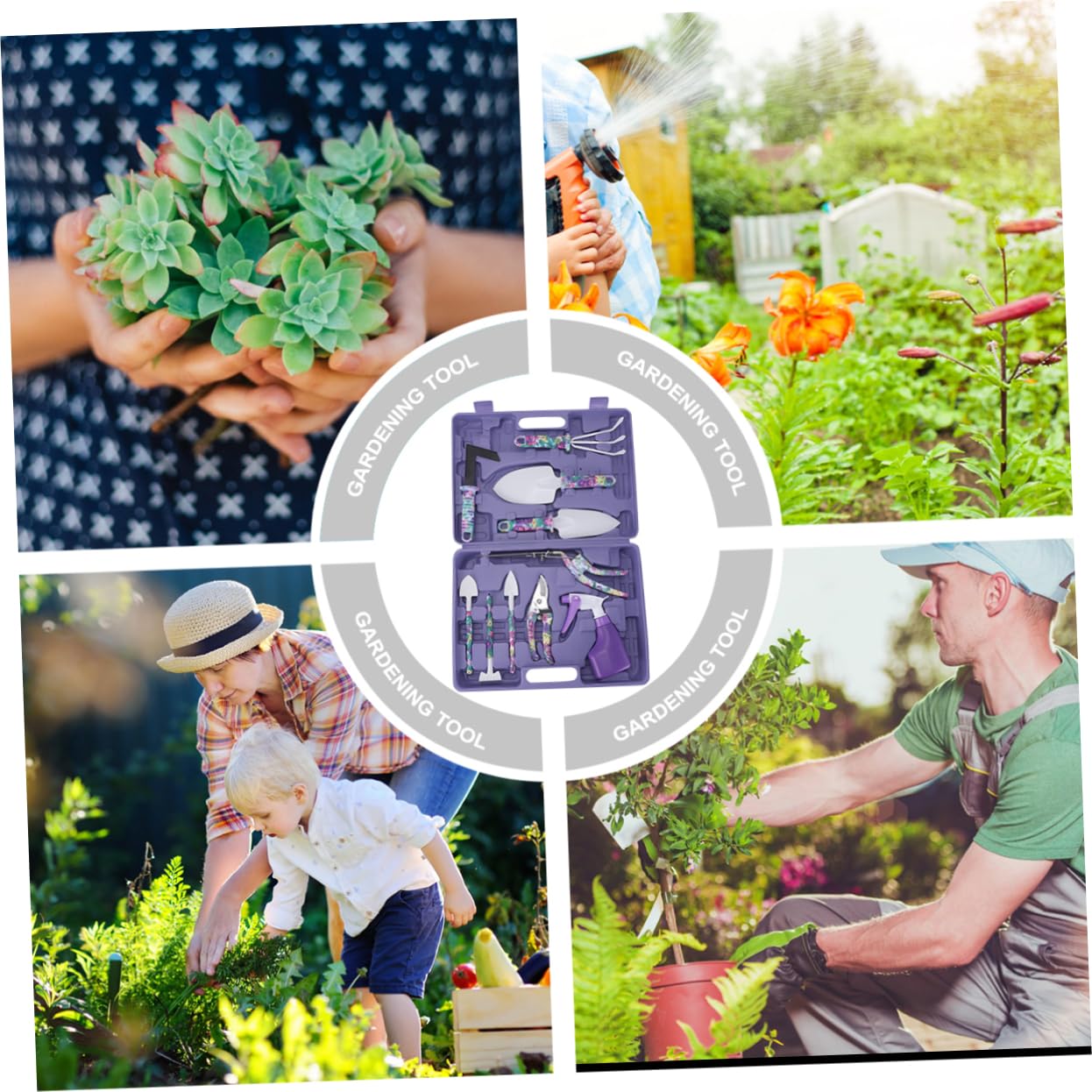 BESPORTBLE 10piezas Herramientas Jardinería Juego Herramientas Pala Rastrillo Tijera Mango Ecológico