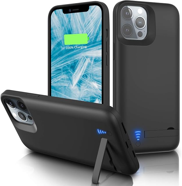 Gladgogo Battery Case for iPhone 11 Pro, [6000mAh] Portable Charging Case with Kickstand, Carplay Supported Extended Charger Case for Apple 11 Pro (5.8 inch)-Black